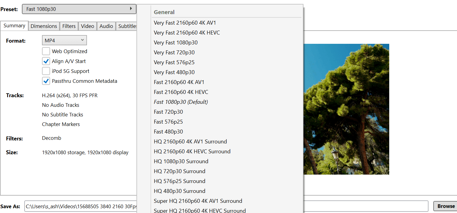 HandBrake Presets
